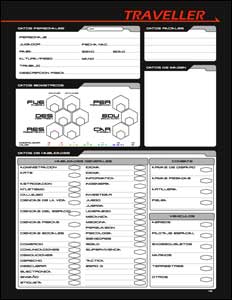 Hoja de personaje de Traveller